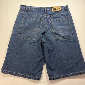 John Roman Mens Blue Denim Cargo Shorts Size 34 Vintage‎ Y2K Style